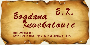 Bogdana Kuvekalović vizit kartica